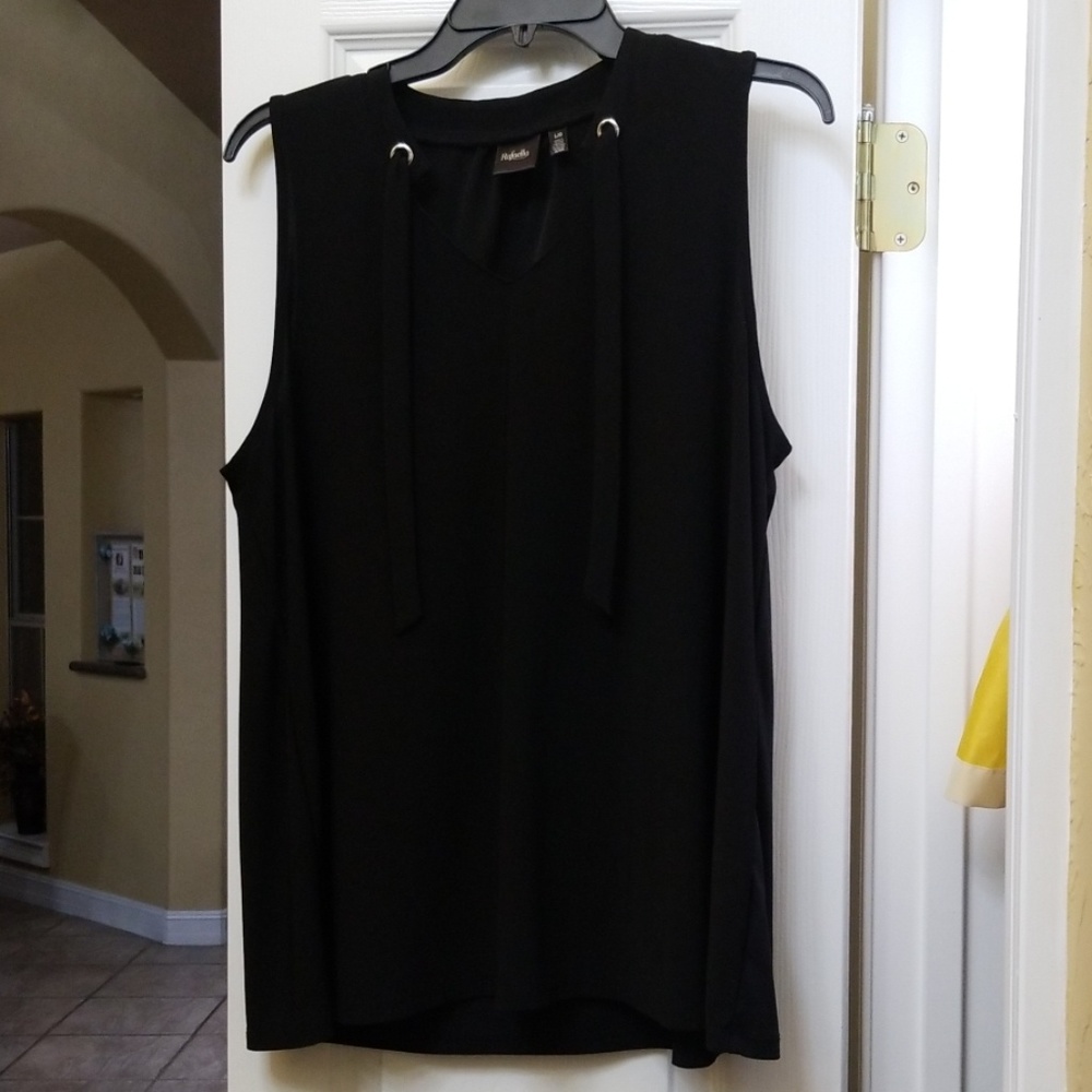 Rafaella Black Sleveless Blouse Sz Lg